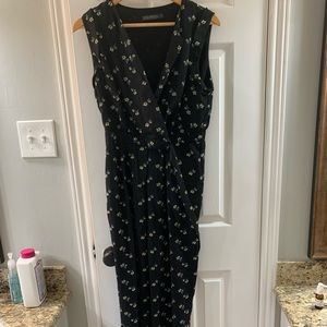 Wrap front black jumpsuit